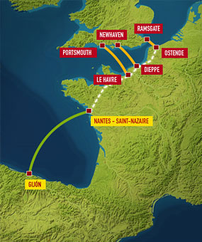 Trasy promowe LD Lines, Transmanche Ferries