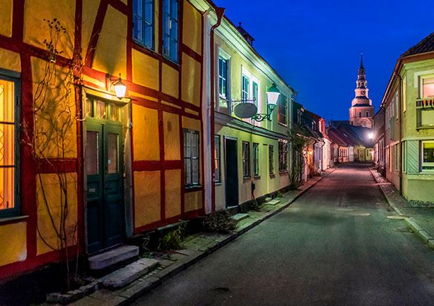 Ystad - miasto nocą